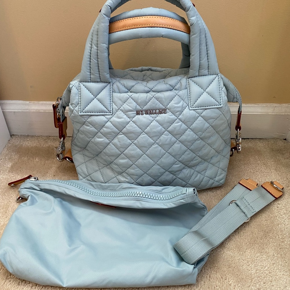 MZ Wallace Silver Blue Small Sutton Deluxe